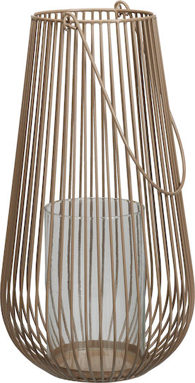 Metallische Beigen Laterne 24x24x46,5cm