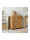 Bufet Dulap din Lemn Masiv cu Sertare Maro 63.5x39x65.5cm
