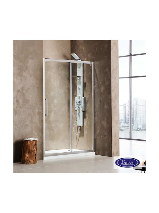 Devon Σταθερό Πλαϊνό Ντουζιέρας 97-101x195cm Clear Glass