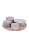 Bamboo Ceramic Appetizer Stand with Base Ø22.5cm