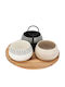 Ceramic Dessert Tower Stand 3 Slots with White Base Ø22xH6.5cm