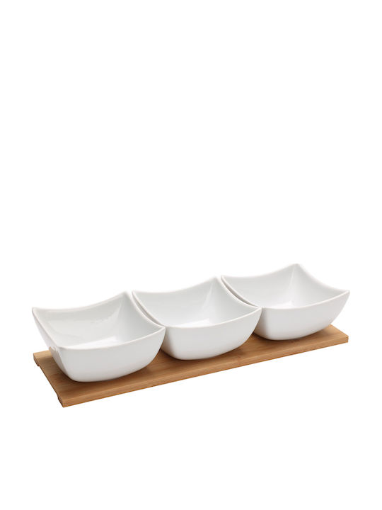 Dessert Tower Stand 3 Slots with Base Made of White Porcelain Ø31cm W10.5xL6.5cm