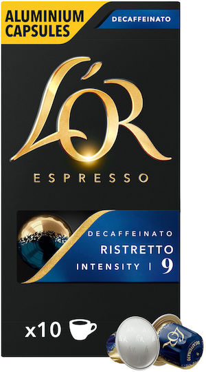 Jacobs Espresso Ristretto Decaffeine Capsules Compatible with L'Or Machine 10pcs
