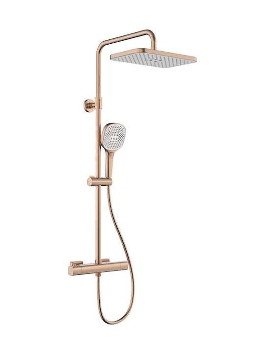 KFA Duschsäule mit Wannenbatterie Roségold