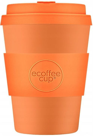 Ecoffee Cup Κούπα Πλαστική με Καπάκι Πορτοκαλί 350ml