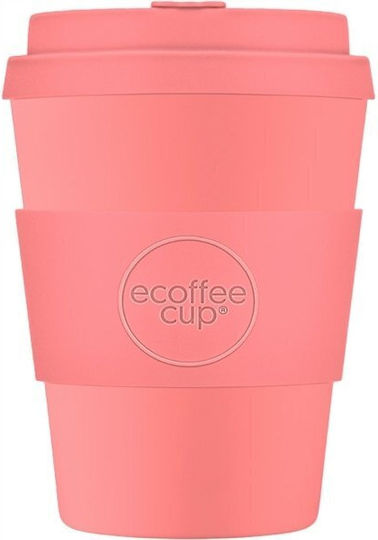 Ecoffee Cup Κούπα Πλαστική με Καπάκι Ροζ 350ml