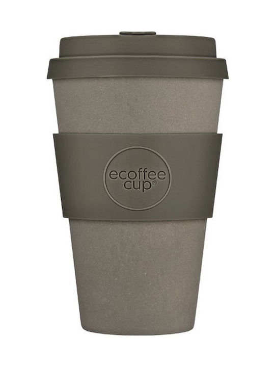 Ecoffee Cup Κούπα Πλαστική με Καπάκι Γκρι 400ml