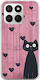 Husă Valentine's Day Cat Is Love Honor 400 Smart 5g Flexibil TPU Silicon Transparent