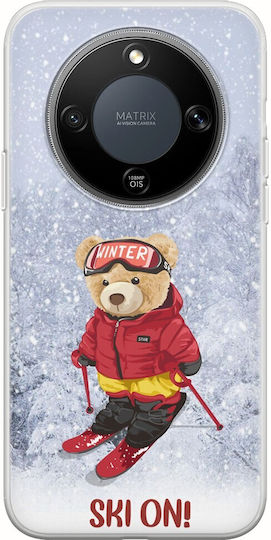 Xmas Bear Ski On Honor Magic8 Lite 5g Flexible Tpu Διάφανη Σιλικόνη