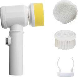 Universal Electric Cleaning Brush Zola 4 Interchangeable Heads Usb Charging Included Holder Abs White