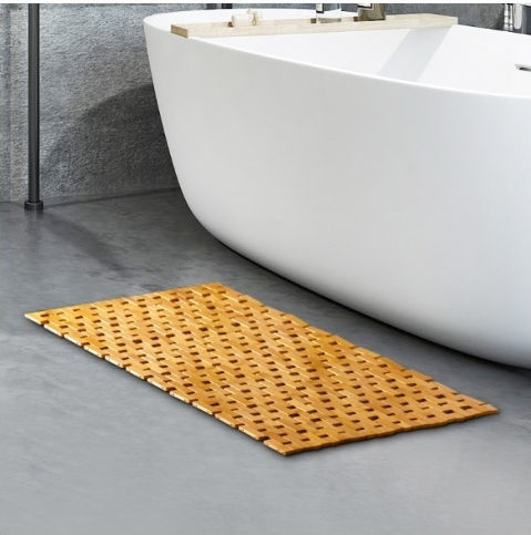 Πατάκι Μπάνιου Ξύλινο ZR1FA03QWS96 Brown 60x40εκ.