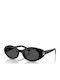 Miu Miu Unisex Sunglasses with Black Horn-Rimmed Frame and Black Lens