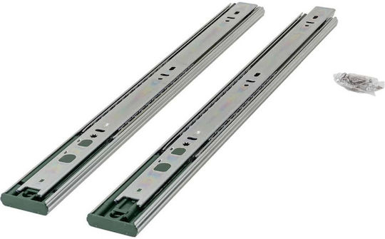 Set 2 Glisiere cu Rulmenți cu Bilă Lungime 450mm Argintii Z-tools Pk-l-p2o-h45-450