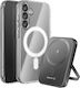 Swissten Pack Magsafe Galaxy S25 Galaxy S24 Bi-material Case 5000 Mah Powerbank Transparent