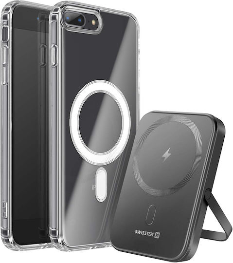 Swissten Magsafe Iphone 8 Plus Pack Dual-material Case 5000 Mah Power Bank Transparent