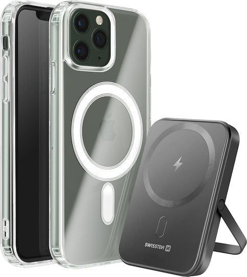 Swissten Magsafe Pack iPhone 11 Pro Dual-Material Hülle 5000 mAh Powerbank Transparente