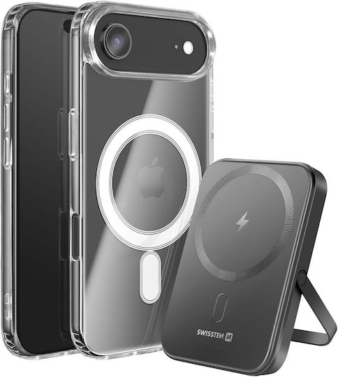 Swissten Magsafe Iphone Air Pack Dual Material Case 5000 Mah Powerbank Transparent