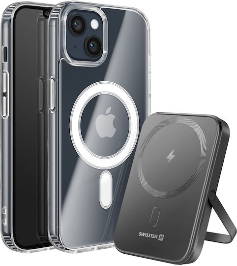 Swissten Magsafe Pack Iphone 14 Dual-material Case 5000 Mah Powerbank Transparent