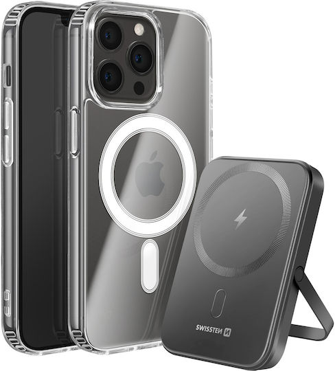 Swissten Magsafe Pack Iphone 13 Pro Dual-material Case 5000 Mah Powerbank Transparent