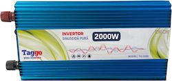Taggo Inverter Auto Undă Sinusoidală Pură 2000W pentru Conversie 12V DC la 220V AC Taggo Inverter Auto Undă Sinusoidală Pură 2000W pentru Conversie 12V DC la 220V AC