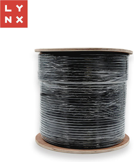 Lynx S/FTP Cat.6a (Gigabit) Καλώδιο Δικτύου Ethernet εξωτερικού χώρου 500m Μαύρο