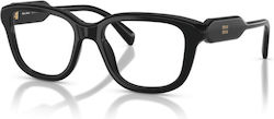Miu Miu Damen Acetat Brillengestell Schwarz MU ...