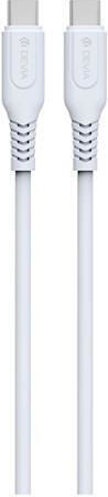 Devia USB 2.0 Cable USB-C male - USB-C 60W PD Λευκό 1m DVCB-636C-W