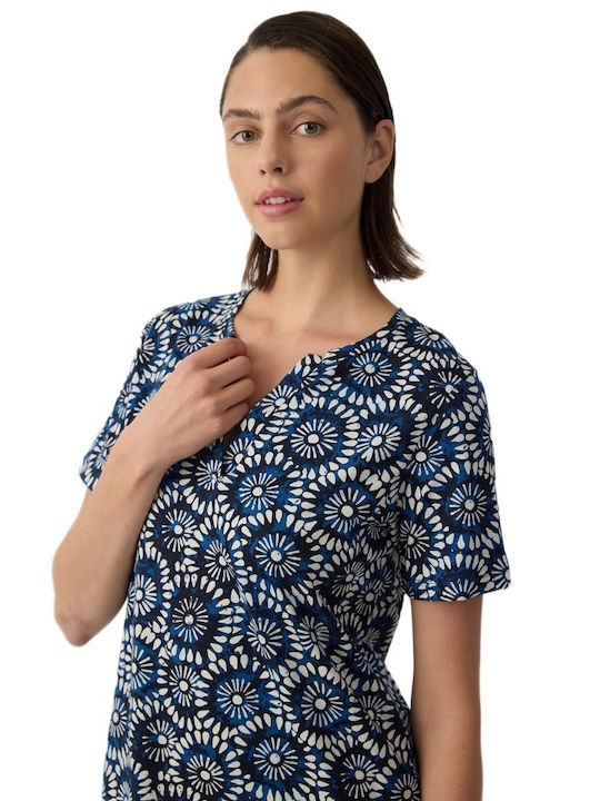 Minerva Summer Cotton Women's Blue Nightgown