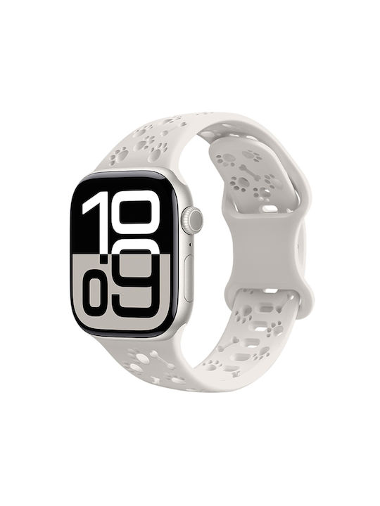 Watchband Hoco Wa38 Time Series 38 40 41 42mm Silicone Strap Apple Watch Series 1 2 3 4 5 6 7 8 9 SE SE2 White