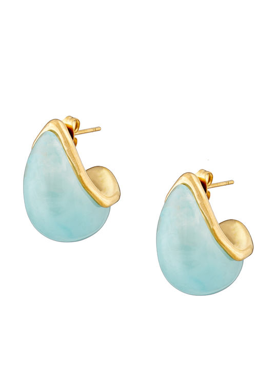 Art Collection Earrings Made of Steel with Stones
