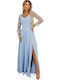 Maxi Dress for Wedding / Christening with Tulle Light Blue