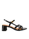 Damen Sandalen Schwarz Leder