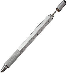 6 In 1 Multifunctional Device Zola Pen Ruler 2 Screwdrivers Spirit Level Touch Screen Control Gray