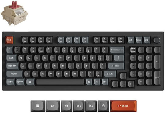 Keychron V5 Ultra 8K V5U-D1 Wireless Gaming Mechanical Keyboard 96% with Keychron Silk POM Red Switches and RGB Lighting (English US)