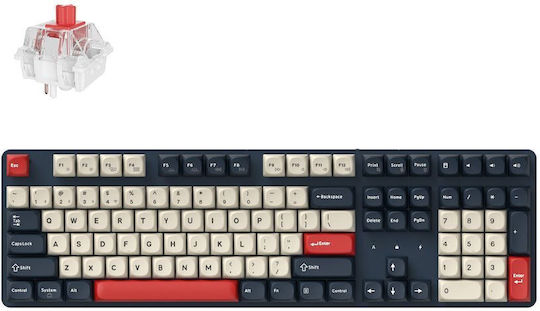 Keychron J5 QMK KJ5-H1Z Tastatură Gaming Mecanică Fără Fir cu Comutatoare Keychron Super Red și Iluminare RGB (Engleză SUA) Albastru Închis
