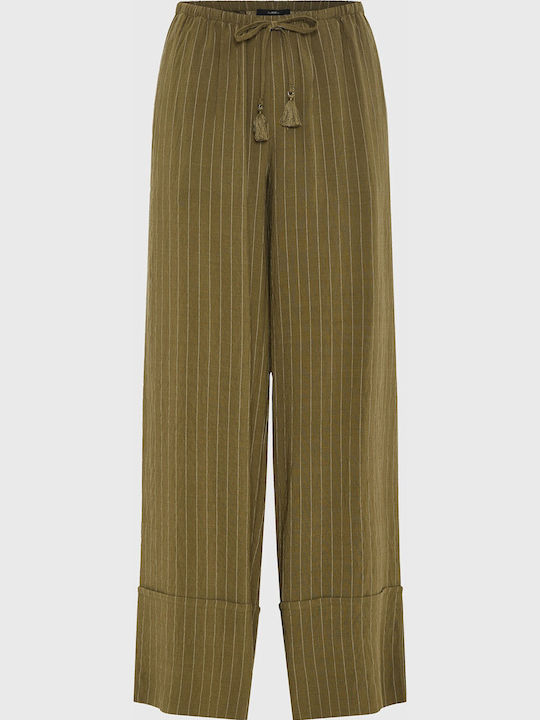 Damenhose in Entspannter Passform Gestreiftes Grünen Farbe