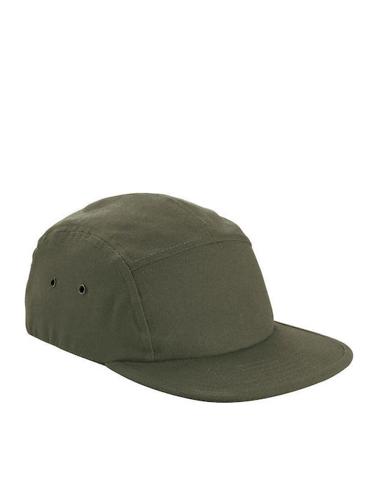 Canvas 5 Panel Cap Beechfield B654 Olive Green