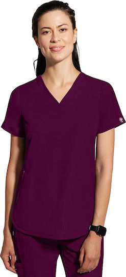 Healing Hands Female Medical Blouse Burgundy