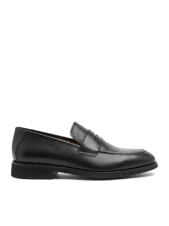 Philippe Lang Leder Herren Mokassins in Schwarz...