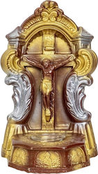 Plaster Candle In Shape A Cross 16x12x29cm Ext 9920