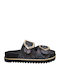 Damen Flache Sandalen Schwarz