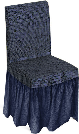 Kraft World Husă Elastică de Scaun Gri Închis cu Volane 40cm