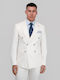 Summer Men's Suit with Slim Fit White