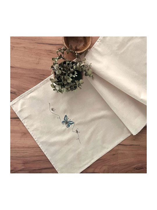 Kentia Runner with Embroidery Beige 45x140cm