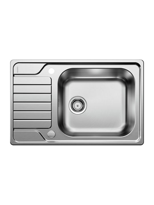 Blanco Drop-In Kitchen Sink Inox Brushed with Faucet L78xW50cm Gray