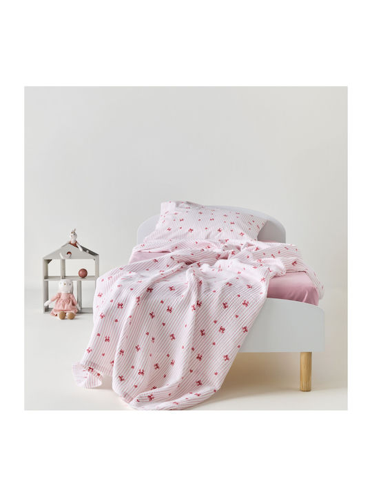 Kentia Sassy Muslin Blanket Single 160x240cm Pink