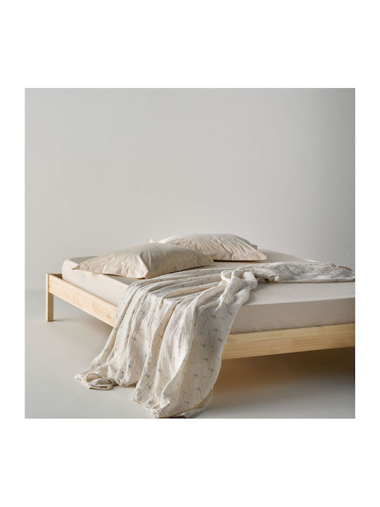 Kentia Luma Muslin Blanket Half Double 180x240cm Ecru