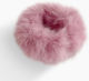 Avizar Classic Scrunchie Blană Artificială Pufos Roz Dulce Roz