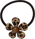 Avizar Casual Elastic Nacreous Flower Hair Contemporary Leopard Pattern Brown Beige
