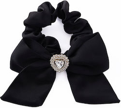 Avizar Classic Scrunchie Butterfly Satin Hair Black Diamond Black